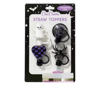 NEW!! Char Charms Spooky Halloween Straw Topper 4 Pack Set (NWT)